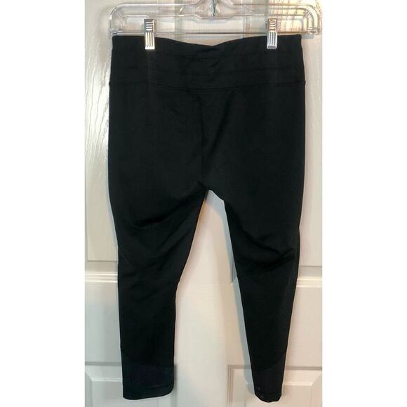 Athleta Size Small Sonar Capri Legging Solid Black Mesh Drawstring Crop Stretch - Picture 5 of 7